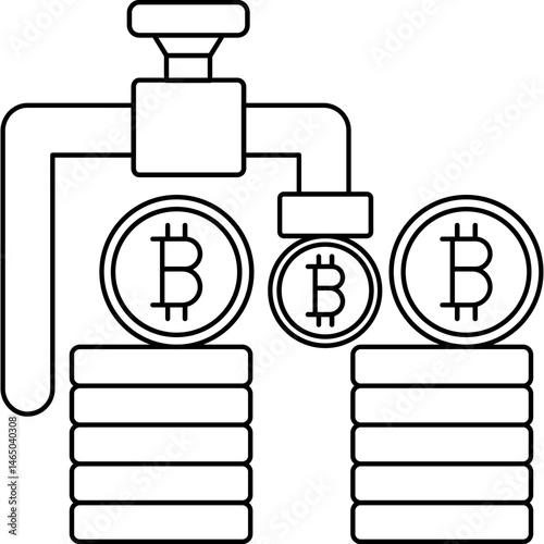 Bitcoin Faucet Icon � Bitcoin Dropping from Faucet for Crypto Rewards