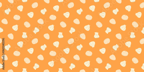 Dim sum pattern background. Masala Momos illustration. dumpling pattern background. Siu Mai (Shumai) Chinese dumplings illustration pattern background.