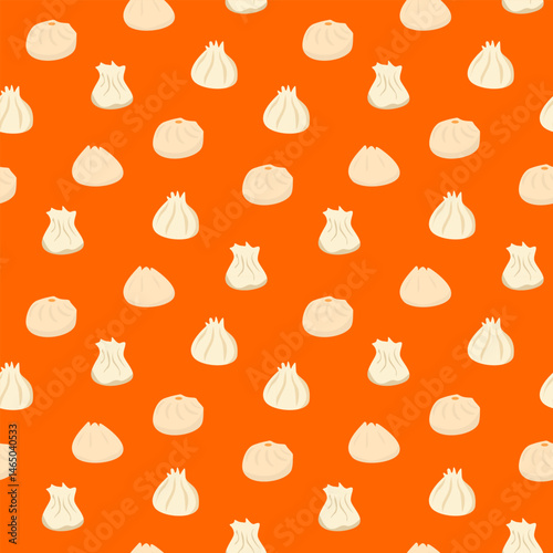 Dim sum pattern background. Masala Momos illustration. dumpling pattern background. Siu Mai (Shumai) Chinese dumplings illustration pattern background.