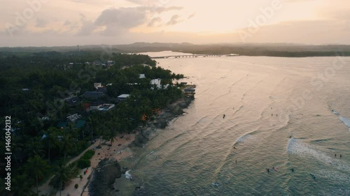 4K Aerial Drone Footage of Cloud 9 Surf Spot in Siargao, Philippines – Famous Boardwalk and Breaking Waves