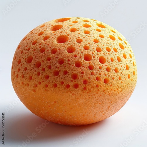 3D Cartoon Orange Sponge Icon Isolated on White Background