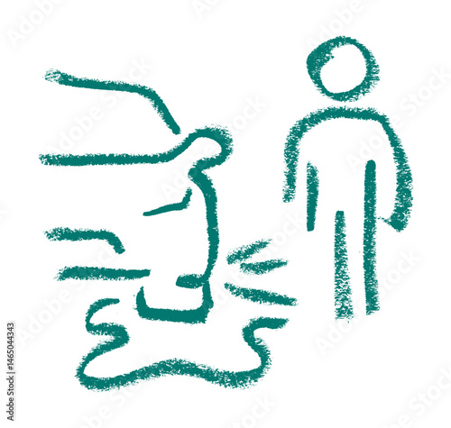 Flat Tire Car Accident Insurance Related Icon Crayon Chalk Drawing Vector