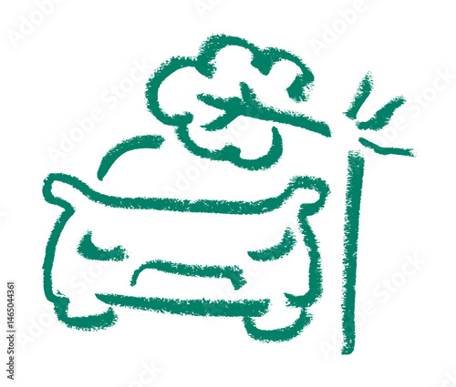 Tree Fall On Car Accident Insurance Related Icon Crayon Chalk Drawing Vector