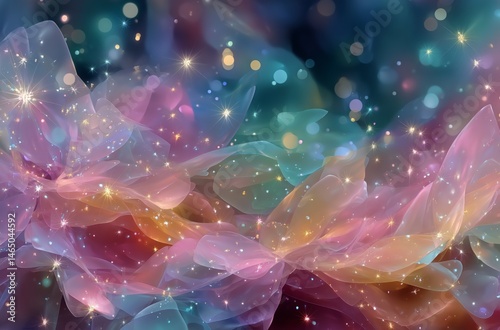 Colorful Swirling Abstract Pattern With Sparkling Effects in a Dreamy Setting