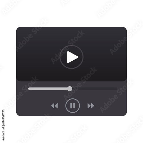audio player, music player, media player, UI design, user interface, app interface design element vector illustration on white background