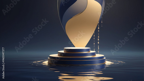 Luxury display podium with dramatic color contrast. Professional mockup for high-end retail visuals