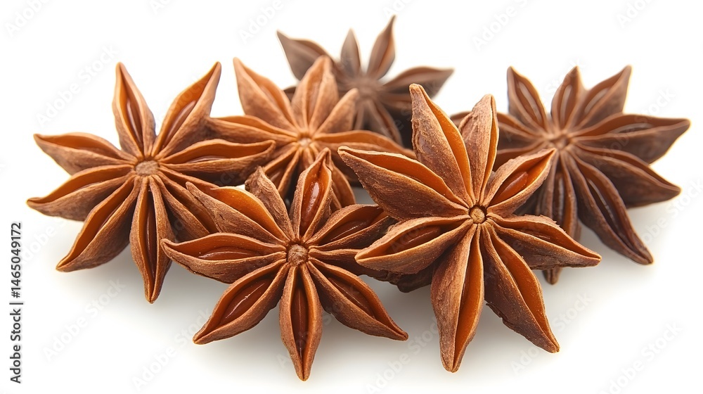 Close-up Aromatic Star Anise Spice Group Close-up Aromatic Star Anise Spice Group