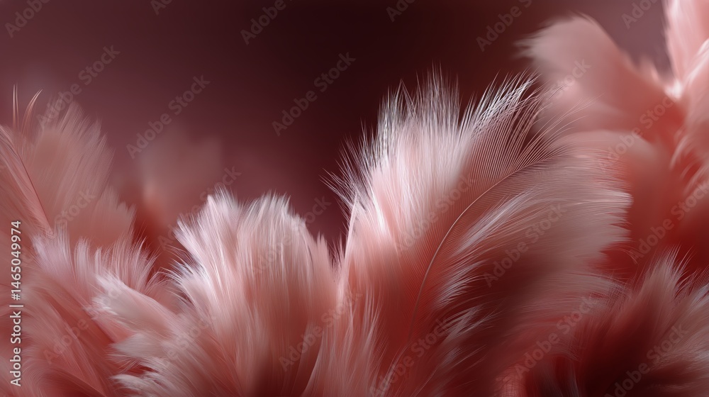 Soft Pink Feathers Creating a Delicate and Dreamy Atmosphere in Natural Light