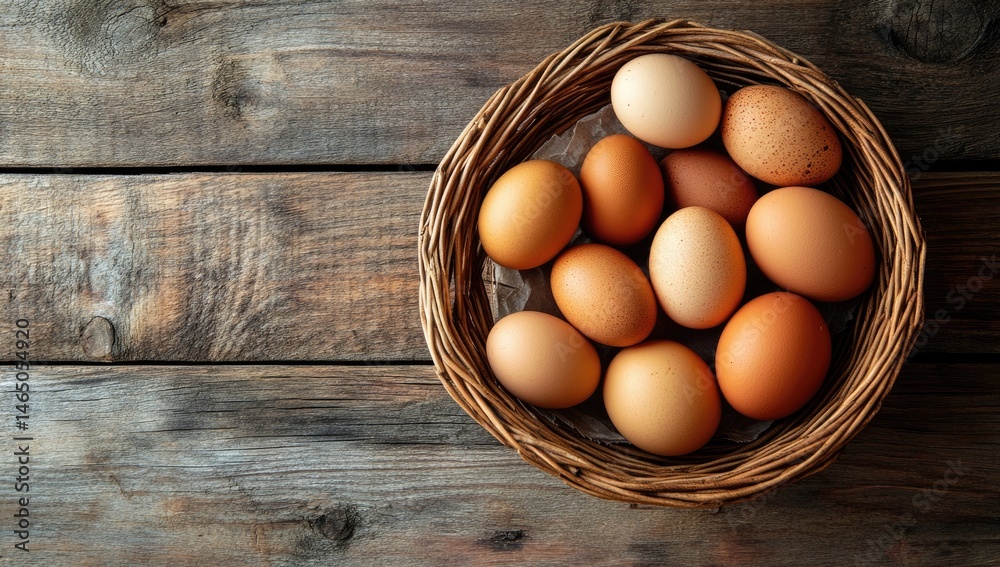 Fresh Eggs in a Basket Fresh Eggs in a Basket