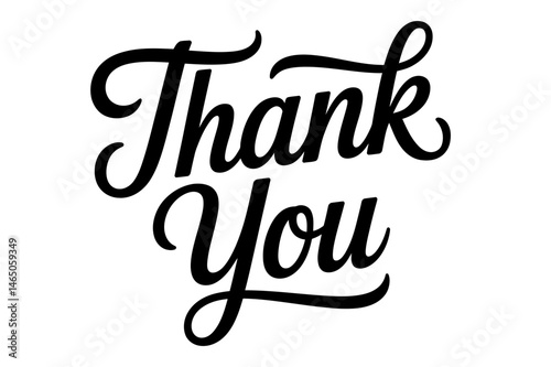 Thank you calligraphy gratitude appreciation card