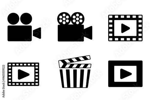 Movie making film production equipment vector set