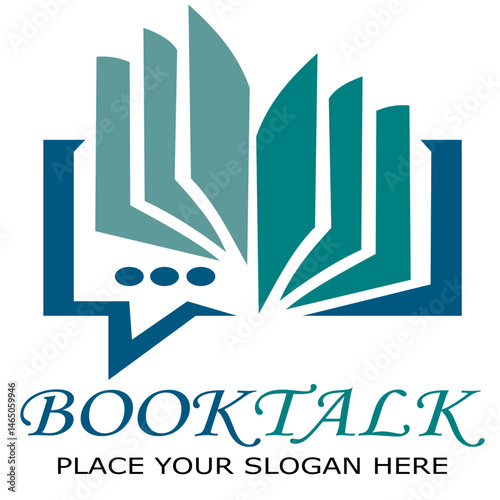 Book Talk Logo Template Design