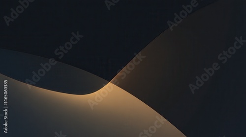 an abstract, minimal mac osx style desktop wallpaper with subtle, soft, smooth gradients, very subdued hues, bright, light, mostly black with little golden.