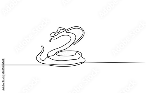 Snake in one continuous line. One line drawing, minimalism. Vector illustration.