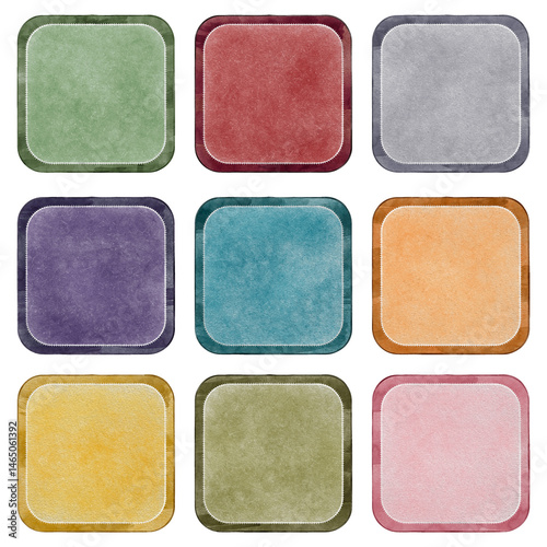 Watercolor colorful square tags png