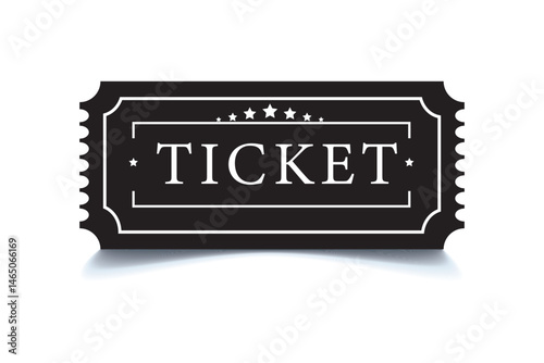 Ticket icon on white background .Vector Ticket and Coupon Icon. Ticket icon with shadow. vector illustrator.