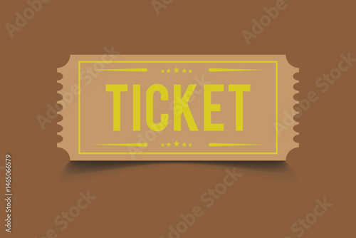 Ticket icon. Movie ticket stub sign. Ticket icon vector illustration in flat style. Event ticket simple icon. Vector illustration. eps 10