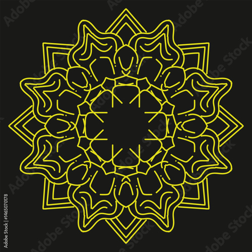 easy mandala design with clean lines for coloring book, tattoo and henna design, creative mandala art, mandala design for adults coloring book
