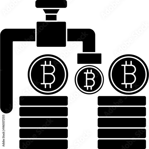Bitcoin Faucet Icon � Bitcoin Dropping from Faucet for Crypto Rewards