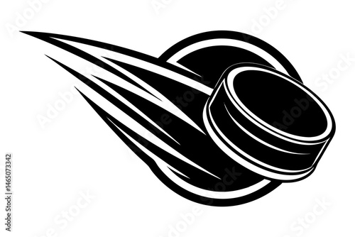 Fast Flying Hockey Puck Abstract Design Graphic