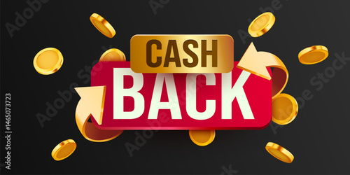 Cashback icon isolated on white background. Cashback or money back label. Vector illustration