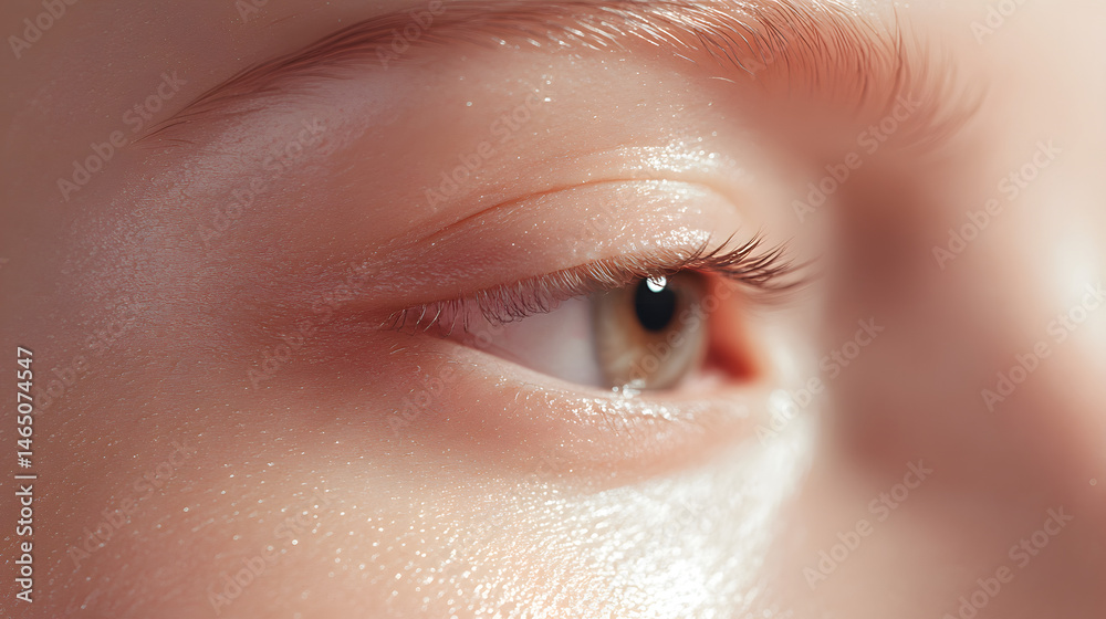 Obraz premium Close-up action of eye capturing emotion studio setting macro photography artistic viewpoint