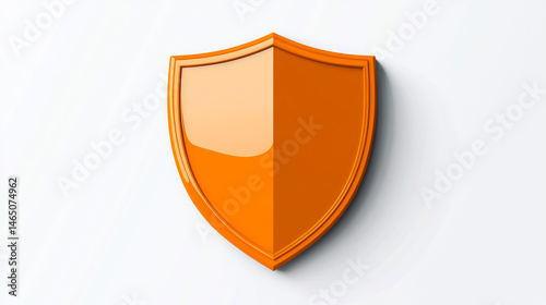 Free Download Simple orange shield icon on white background, vector style design - GFXLoad
