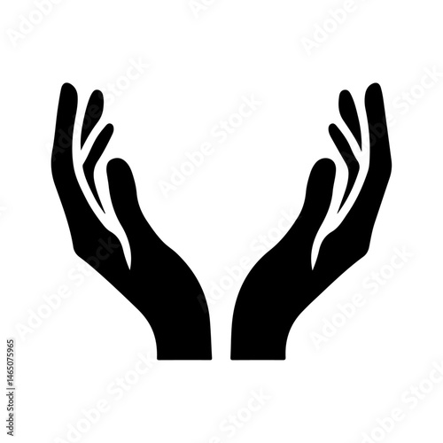 AI Generated Hand Vector Silhouette Isolate White Background