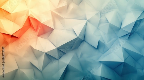 Abstract polygonal surface with warm and cool tones