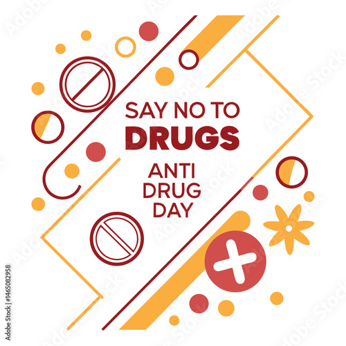 Anti Drug day vector illustration.
