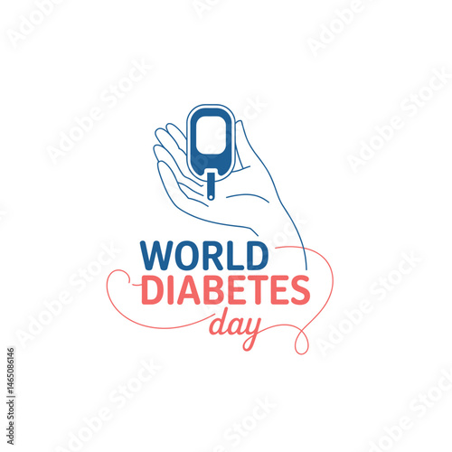 World Diabetes Day: Symbol of a crucial global awareness event. A simple design in a professional style, perfect for educational materials, health campaigns and more. 