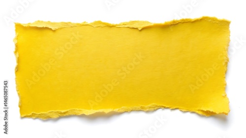Yellow ripped paper isolated on white background