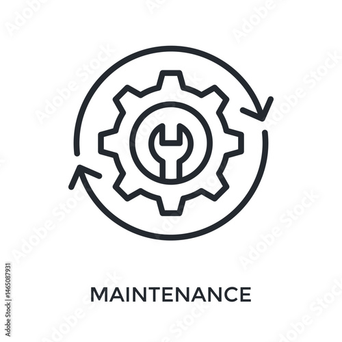 Maintenance Icon Outline Style. Vector Illustration For Graphic Design