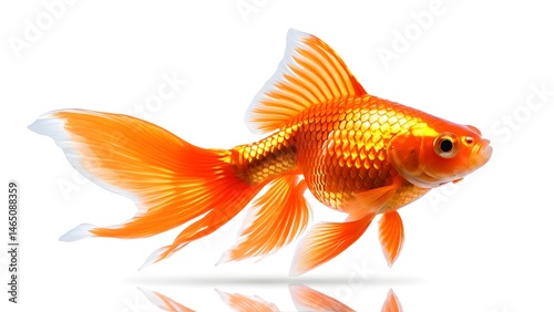 Vibrant Goldfish Swimming Gracefully in Crystal Clear Water