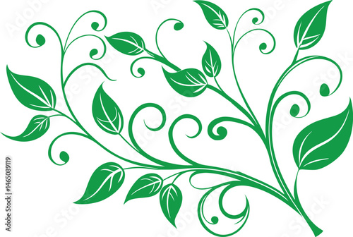 art nouveau style leafy tendrils