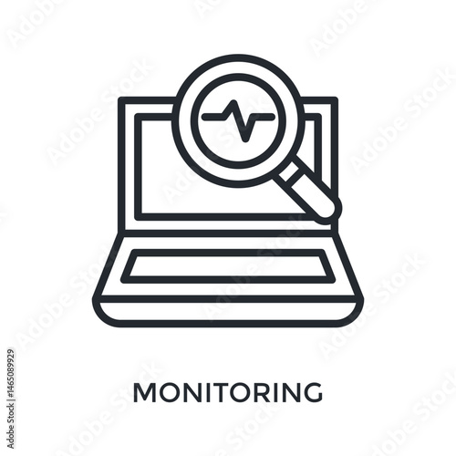 Monitoring Icon Outline Style. Vector Illustration For Graphic Design