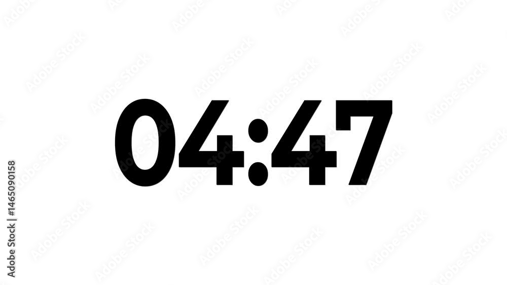 Animation of glowing 5 minute countdown timer .5 minute stopwatch , analog clock icon animation .