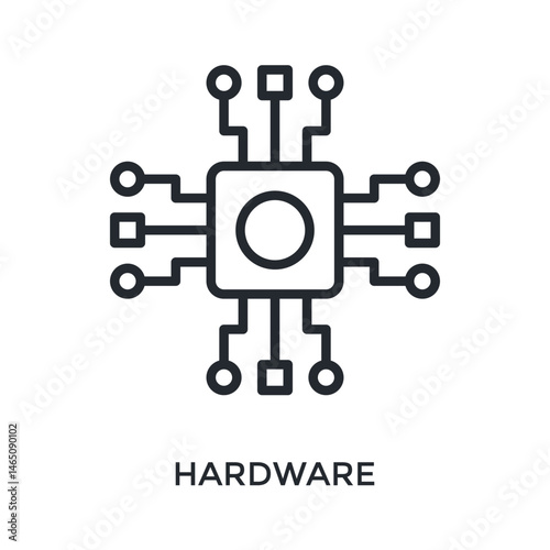 Hardware Icon Outline Style. Vector Illustration For Graphic Design