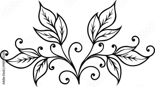 art nouveau style leafy tendrils