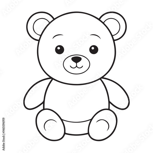 cute cartoon teddy bear for coloring page
