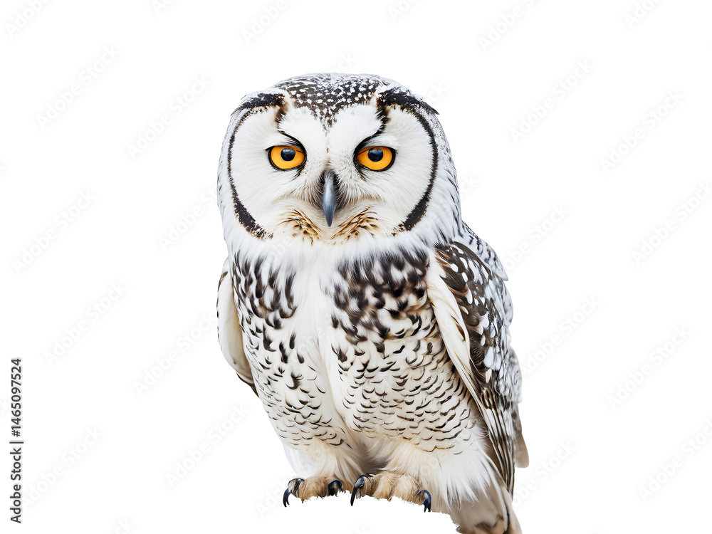 Obraz premium Snowy Owl (Bubo bubo) isolated on white background