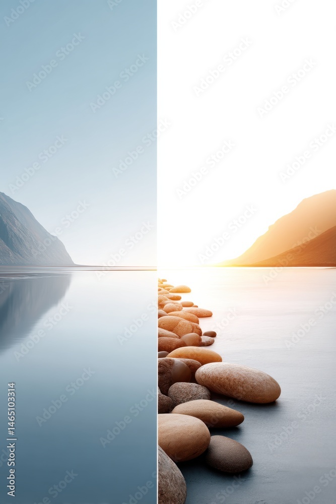 Exploring the divide between natural landscapes and altered perceptions through vibrant visuals