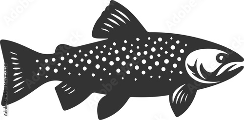 Vector trout fish silhouette