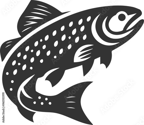Vector trout fish silhouette