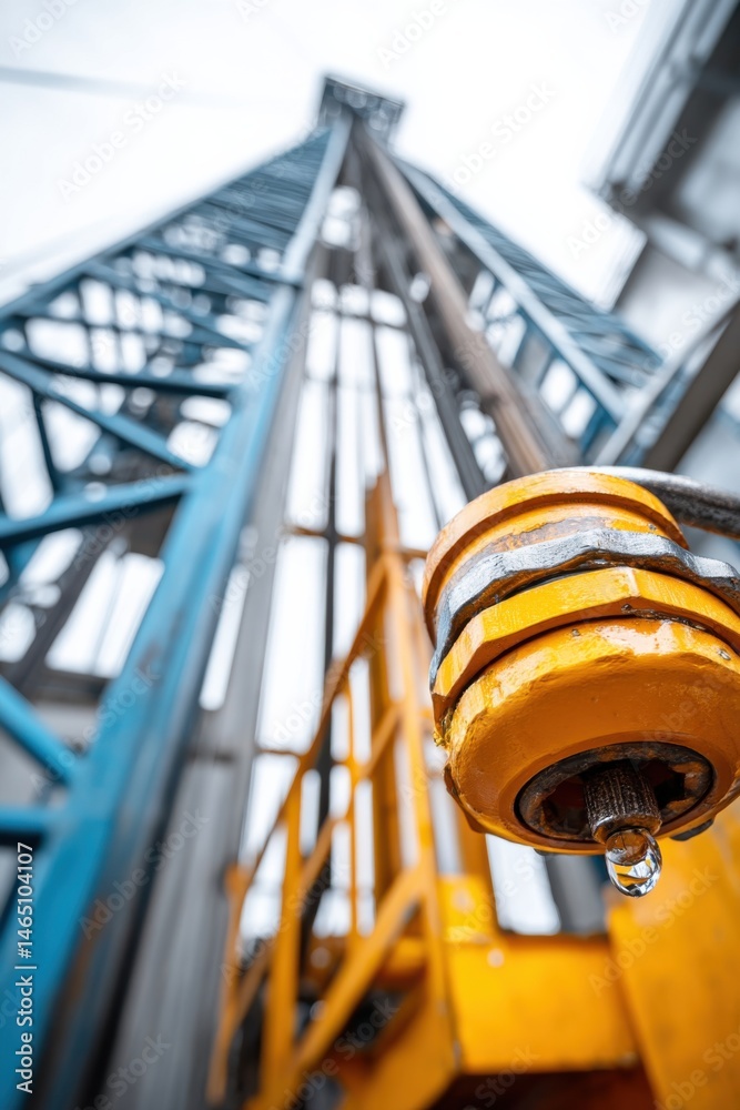 Exploring a vibrant drilling rig factory with powerful machinery and advertising spaces