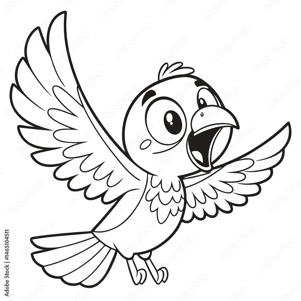 Fototapeta premium cute bird cartoon flying vector on white background .eps