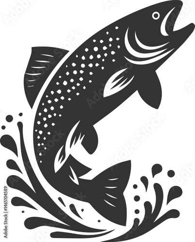 Vector trout fish silhouette
