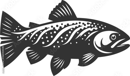 Vector trout fish silhouette