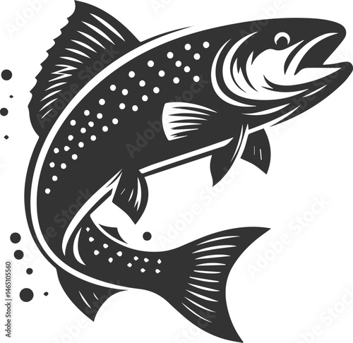 Vector trout fish silhouette