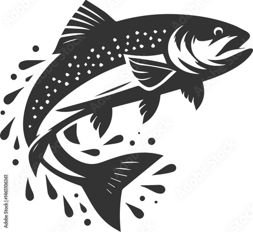 Vector trout fish silhouette